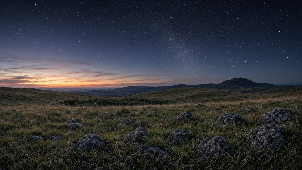 Weiter Himmel über der Rhön als Symbol für Glossarbegriffe Dark Sky und Hochrhön